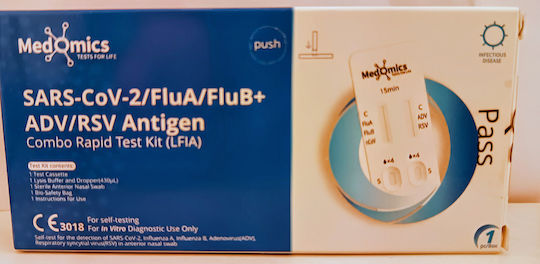Medomics SARS-CoV-2/FluA/FluB+ADV/RSV Antigen 1pcs Diagnostic Test for Rapid Detection Antigens with Nasal Sample