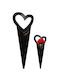 Flower Packaging Heart Shape Black – 44.5×18 Cm
