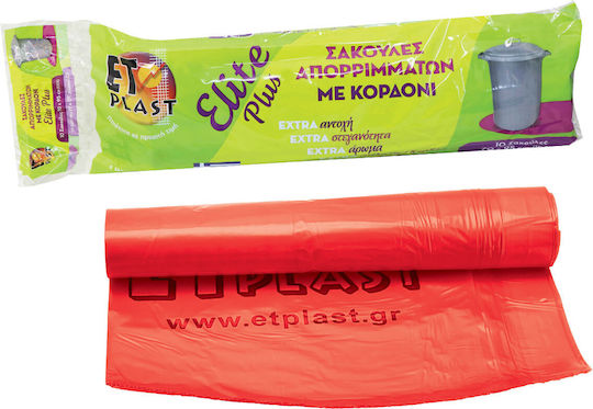 Etplast Sacuri De Gunoi Elite Multistrat Parfumate Cu Bandă De Dantelă Coral Portocalii 10 Buc 70x95cm