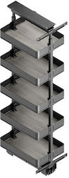Pantry with Wooden Bottom Emuca Harmony Brake Box 40cm Anthracite Height 1430-1730mm