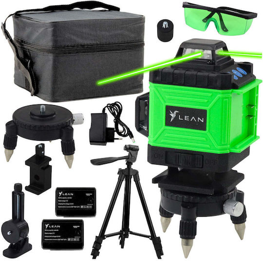Lean Toys Αυτορυθμιζόμενο Γραμμικό Αλφάδι Laser Πράσινης Δέσμης με Εύρος Εργασίας 10m