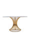 Console Table Metal with Marble Surface Gold, White L130xW40xH80cm