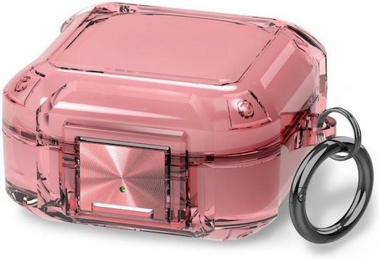 Galaxy Buds Live Pro 2 2 Pro Fe Husă Protectoare Transparentă Roz cu Airbag pe Patru Colțuri, Metalică, Antishoc pentru Căști Transparentă