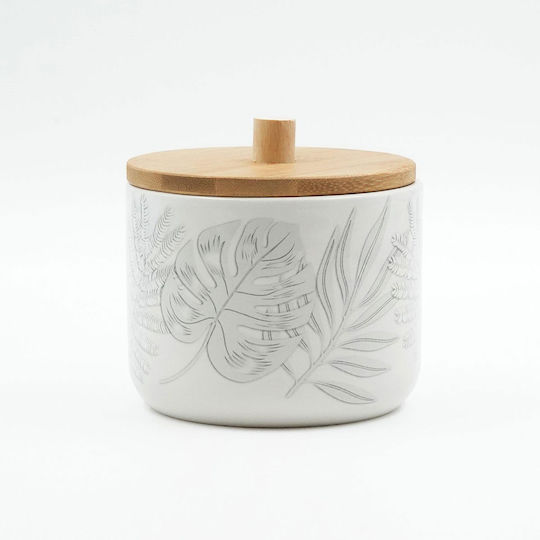 Cotton Holder Ceramic Gray