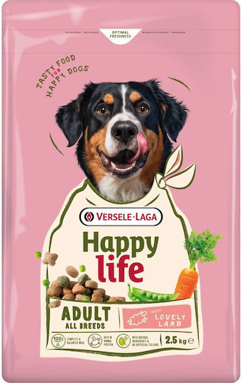 Happy Life 2.5kg Trockenfutter für erwachsene Hunde mit Lamm, Fleisch und Gemüse