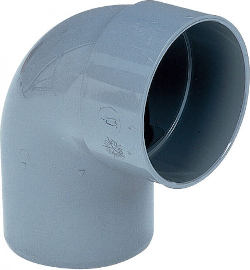 PVC Grey 90º Closed Curved Drainage Pipe Elbow Fitting Φ125 6atm Reinforced