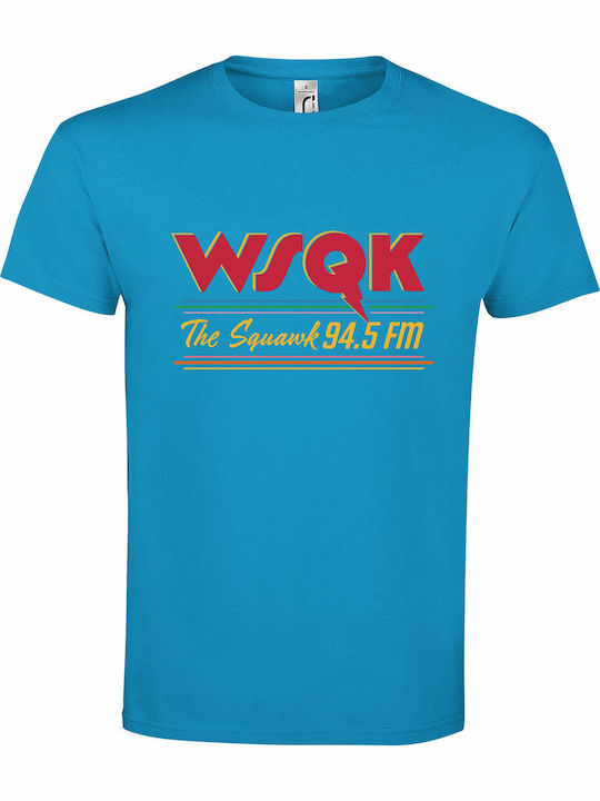 Unisex T-shirt Stranger Things Wsqk Squawk 94.5 Fm Türkises