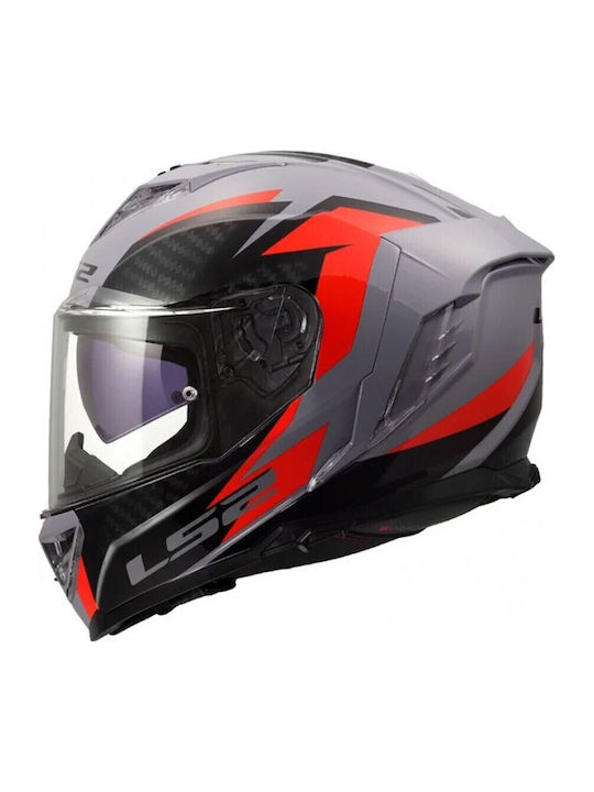 LS2 FF818 Storm III Dynamo Grey/Red Мотоциклетн...