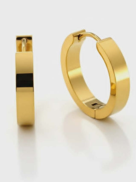 Sharks Bay Clothing Men's Single Earring Hoop made of Steel Gold Plated