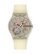 Swatch Swatch Γυναικείο Ρολόι Μπαταρίας με Μπεζ Καουτσούκ Λουράκι