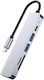 Tech Protect Hub V4 Usb-c 6 1 Usb 3.0 Usb 2.0 Usb-c Hdmi Micro Sd Tf Sd Card Reader Γκρι