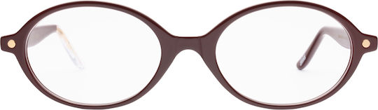 Snob Milano Biancolatte Snv241 004z Women's Plastic Prescription Eyeglass Frames Oval Burgundy Magnetic Clip-On Sunglasses