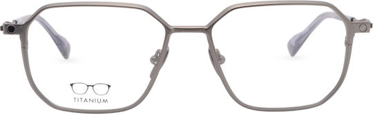 Snob Milano Sforza Snv232t 001z Unisex Μεταλλικός Σκελετός Τιτανίου Τετράγωνος Γκρι Μαγνητικό Clip On Ηλίου