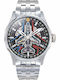 Patrouille De France Athos Herrenuhr Automatisch mit Gray Metallarmband