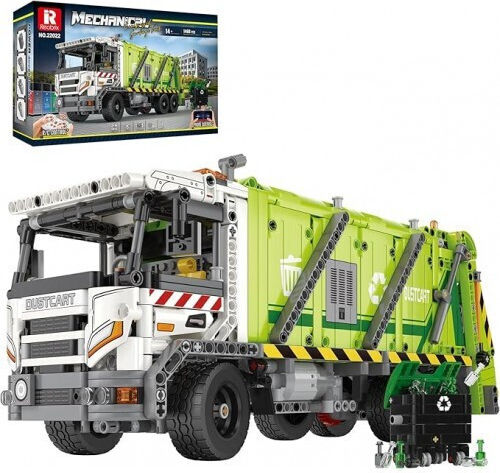 Reobrix Rc Camion Tehnic De Gunoi Set De Construcție Vehicul De Salubritate Sistem De Compactare 22022 14+