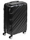 Keskor Medium Black Travel Suitcase with 4 Wheels Height 66cm