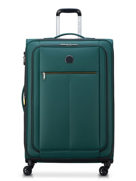 Delsey Dita Große Stoffkoffer Grün mit 4 Rädern Höhe 79cm