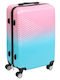 Keskor Medium Light Blue Pink Suitcase With 4 Wheels Height 66cm