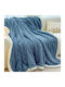 Κουβέρτα Fleece Διπλή 200x230εκ. Μπλε Ζαφείρι
