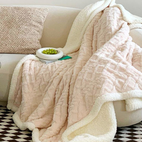 Κουβέρτα Fleece Καναπέ 100x150εκ. Μπεζ