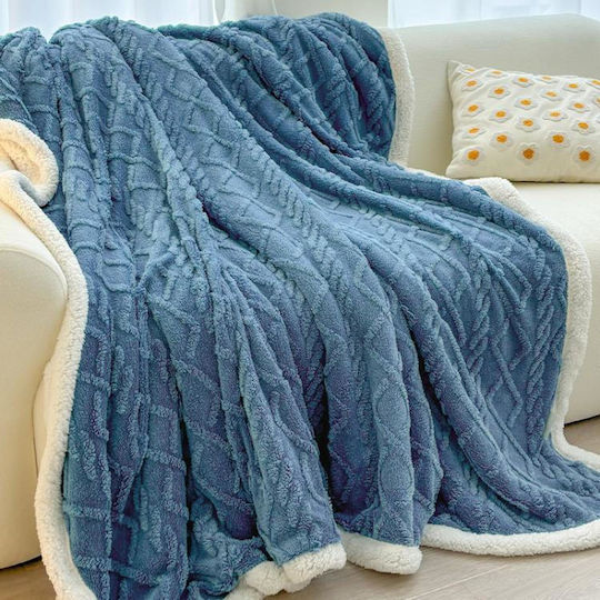 Κουβέρτα Fleece Καναπέ 120x200εκ. Μπλε Ζαφείρι