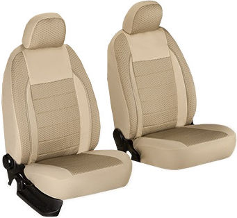 Car Seat Cover Set Elegance Edition V2 Textile Material Eco-leather Inserts 11 Pieces Beige