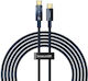 Explorer Fast Charging Data Cable Smartphone USB Type-C to USB Type-C 100W Automatic Charging Stop Braided 2m Blue