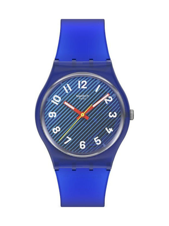 Swatch Unisex Ανδρικό Ρολόι Μπαταρίας με Μπλε Κ...