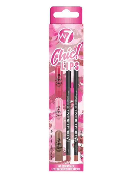 W7 Cosmetics Chic! Lips Set de machiaj pentru față și corpBuze 5buc