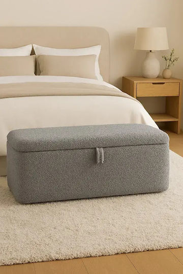SteweHome Hocker Mit Stauraum Schlafzimmer Grau 35x90cm