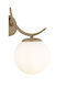 Modern Metal Wall Lamp with Vintage Glass Sphere Lighting – 33×22 Cm