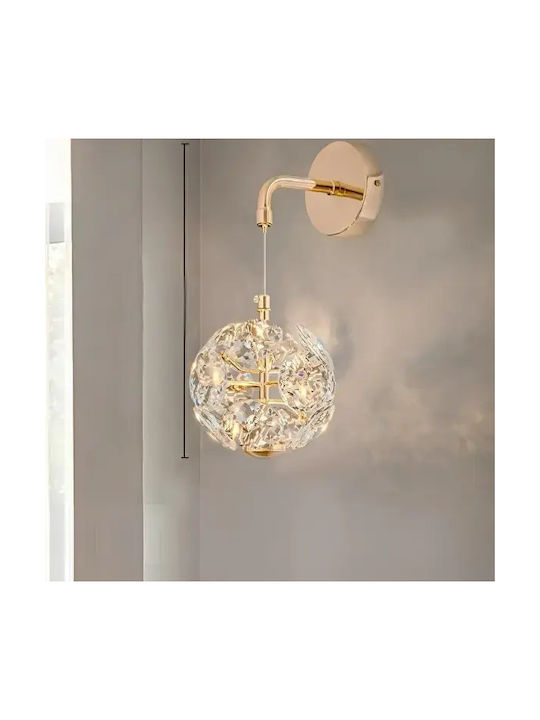 Moderne Kristall Wandleuchte G9 Metallischer Goldener Sockel 33cm