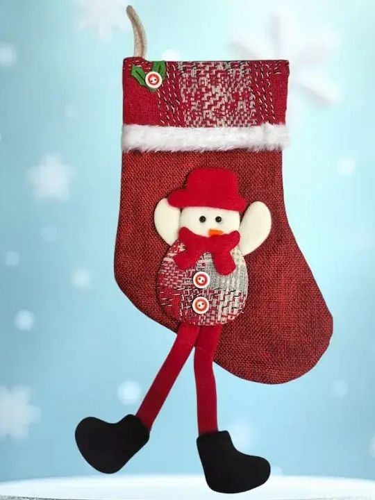 Red Christmas Decorative Sock for Men Reindeer 25x15 Cm