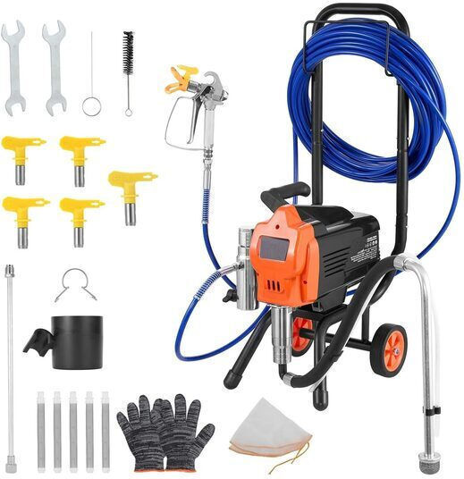 Pistol De Vopsit Pentru Suprafețe Mari Putere 1500 W 2,65 L Min 125 Bar Lungime Furtun 15,24 M 2 X Roți Duze 515 517 519 521 621