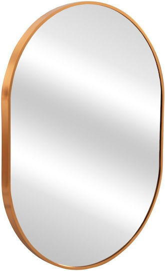 Wandspiegel Oval mit Gelb Aluminium Rahmen 79x59cm 1Stück