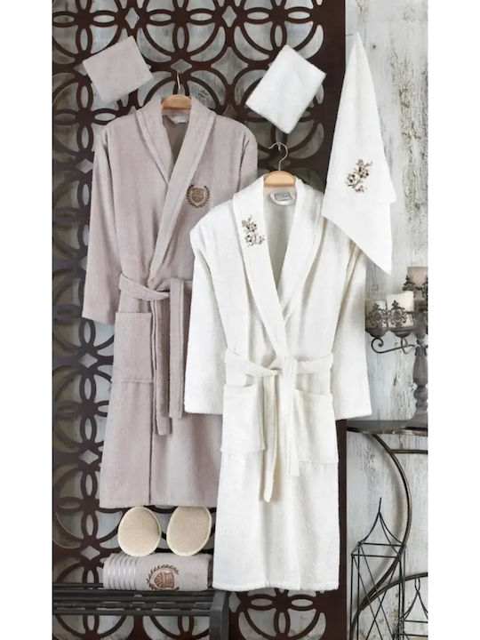 Set Familial Halat De Baie Și Prosop 10 Piese Broderie