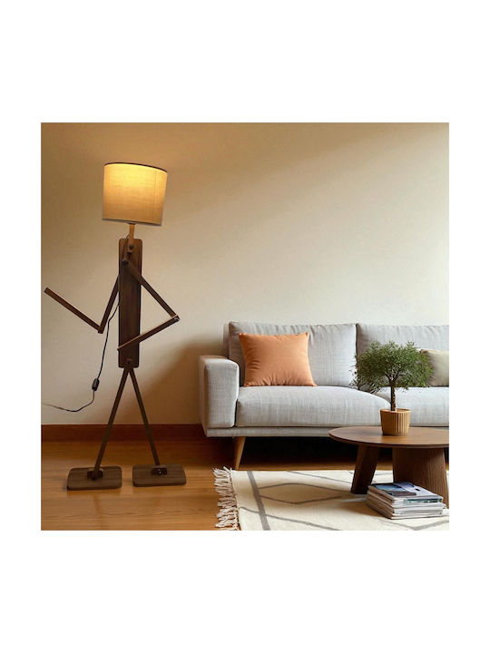 Wooden Floor Lamp Decorative Human Figure 130x10cm