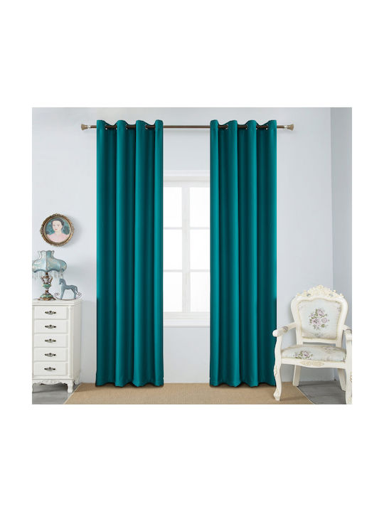 Mc Decor Κουρτίνα Συσκότισης με Τρουκς Πράσινη 140x265εκ.