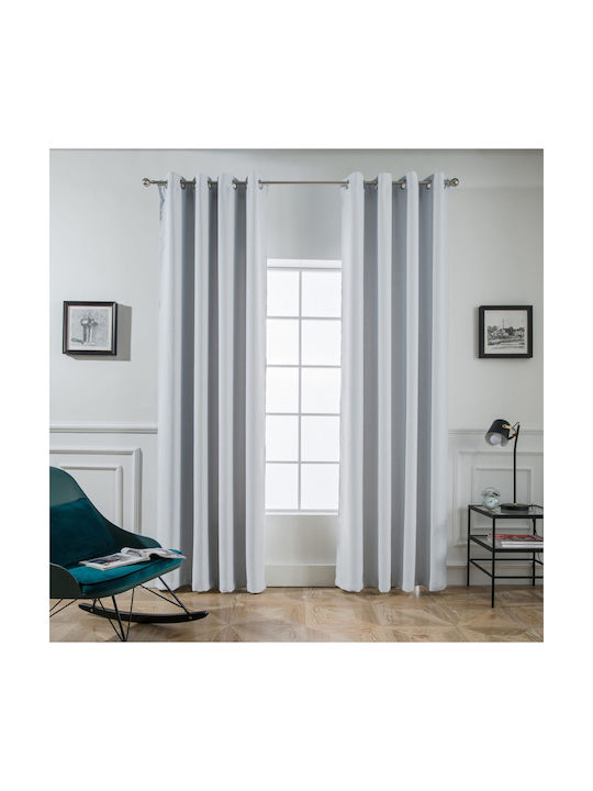 Mc Decor Κουρτίνα Συσκότισης με Τρουκς Γκρι 140x265εκ.