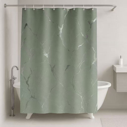Mc Decor Shower Curtain 180x180cm Green 27239