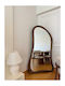 SteweHome Asymmetrischer Boden- oder Standspiegel mit Braun Holz Rahmen 180x100cm