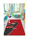 Kids Rug Racing Red Background Sports Cars 120cmx180cm