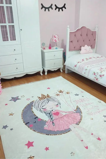 Kinderteppich Für Mädchen Rosa Design 100 X 180cm