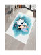 Turquoise Non-Slip Baby Rug Stork Boy 160cmx230cm