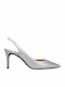 Leather Silver Medium Heels Alina