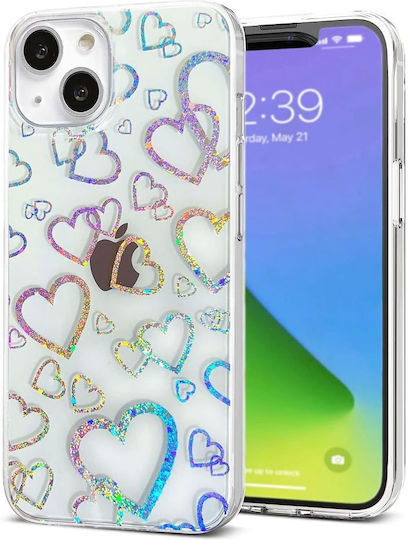 Jup Ulak Калъф 0387513 8865-22 iPhone 13 Мек TPU + Твърда PC Корица Прозрачен Блестящи Звезди 6.1"