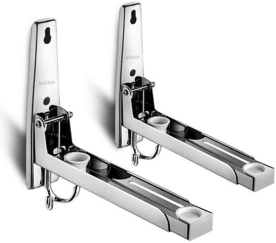 Foldable Stainless Steel Corner Shelf Gray LK590A