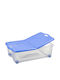 Bama Plastic Storage Box with Wheels and Lid Transparent 59x39x18cm 1pcs