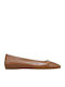 Lederne Damen Ballerinas in Tabac Braun Farbe