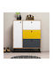 Shoe Cabinet 6 Shelves 4 Doors Multicolour 90x35x105cm